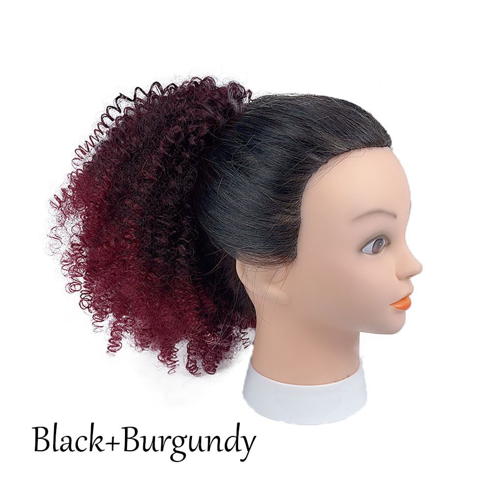 [Hair Bundles-Not a Full Wig] Black Women's Small Curly Puffy Short Wig | Synthetic Fiber Drawstring Hair Bun- Natural Permeable Odorless Stable Easy to manage Simple Operation for Daily Use