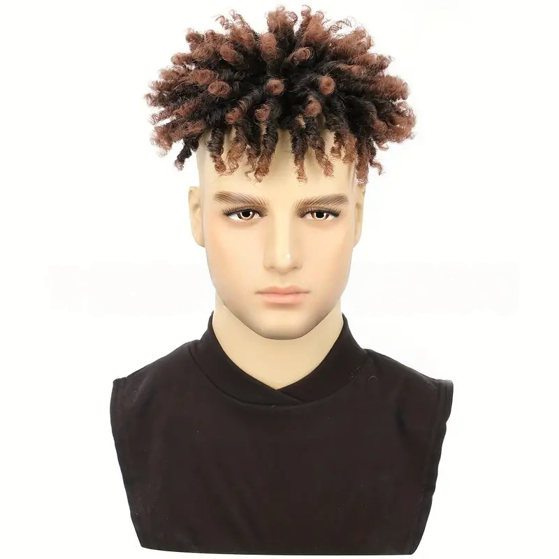 Black Men's 3-Inch Dreadlock Hairpiece | Hip-Hop Short Wig- Natural Permeable Odorless Stable Easy to manage Simple Operation for Daily Use【Black】【one free gift 】