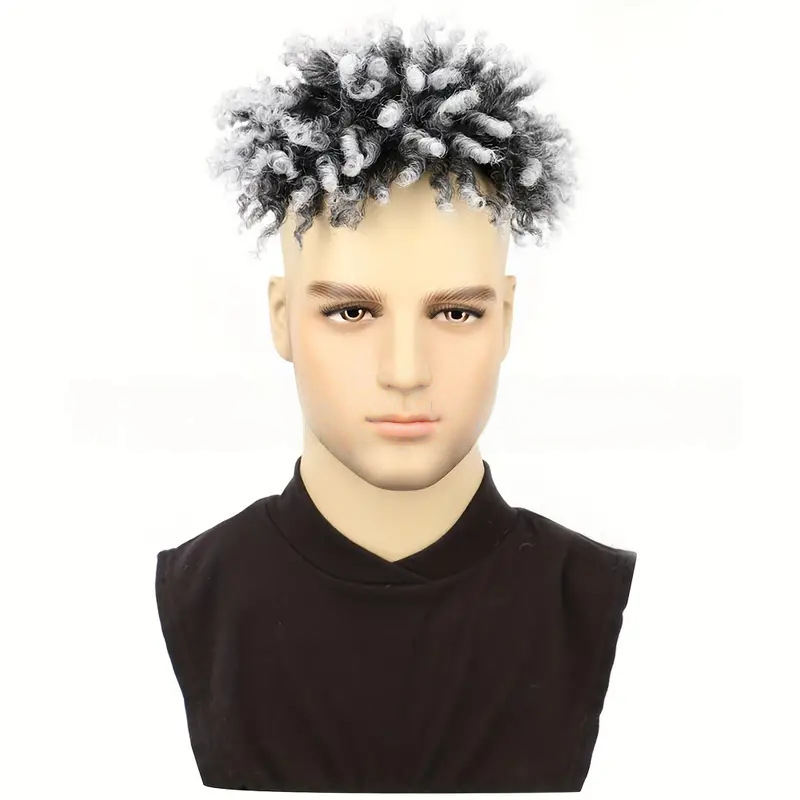 Black Men's 3-Inch Dreadlock Hairpiece | Hip-Hop Short Wig- Natural Permeable Odorless Stable Easy to manage Simple Operation for Daily Use【Black】【one free gift 】