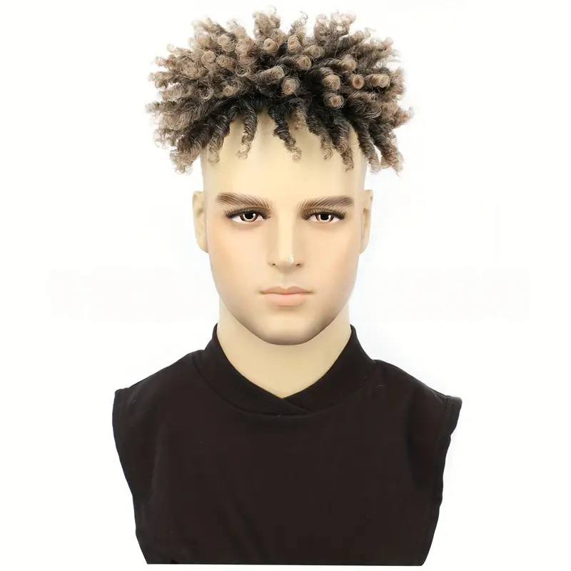 Black Men's 3-Inch Dreadlock Hairpiece | Hip-Hop Short Wig- Natural Permeable Odorless Stable Easy to manage Simple Operation for Daily Use【Black】【one free gift 】