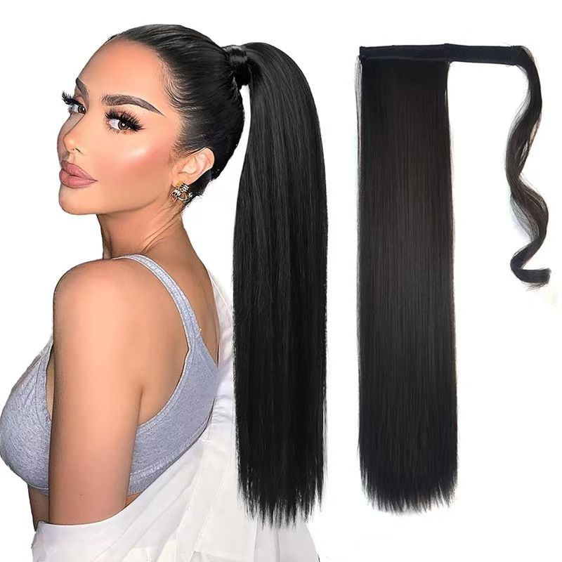 Braidable Matte Long Straight Ponytail Wigs for Black Women- Natural Permeable Odorless Stable Easy to manage Simple Operation for Daily Use【One free gift】