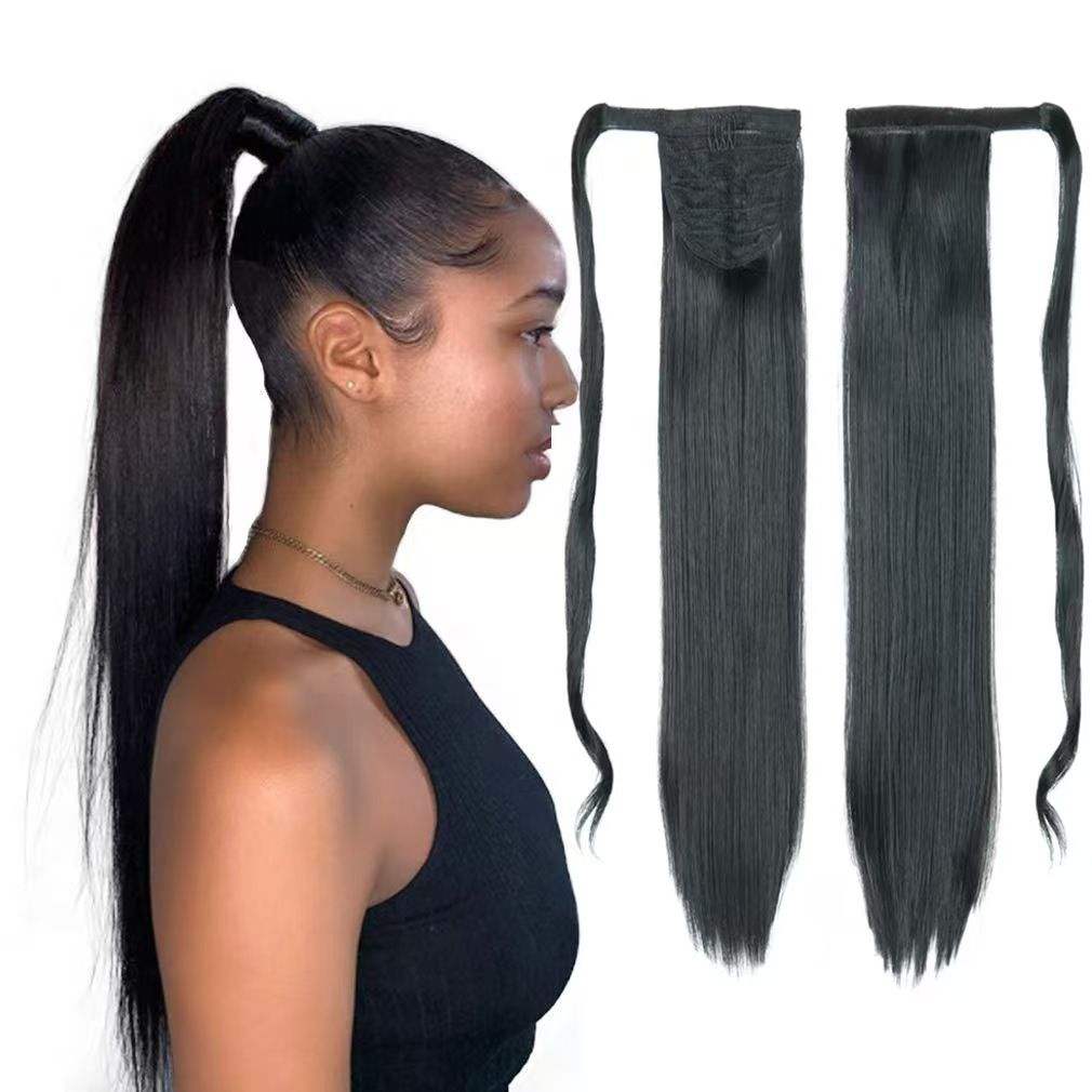 Braidable Matte Long Straight Ponytail Wigs for Black Women- Natural Permeable Odorless Stable Easy to manage Simple Operation for Daily Use【One free gift】