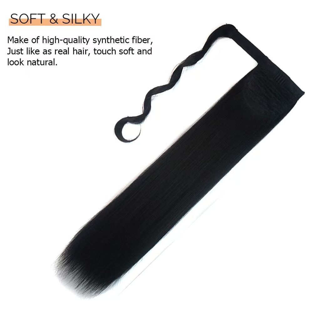 Braidable Matte Long Straight Ponytail Wigs for Black Women- Natural Permeable Odorless Stable Easy to manage Simple Operation for Daily Use【One free gift】