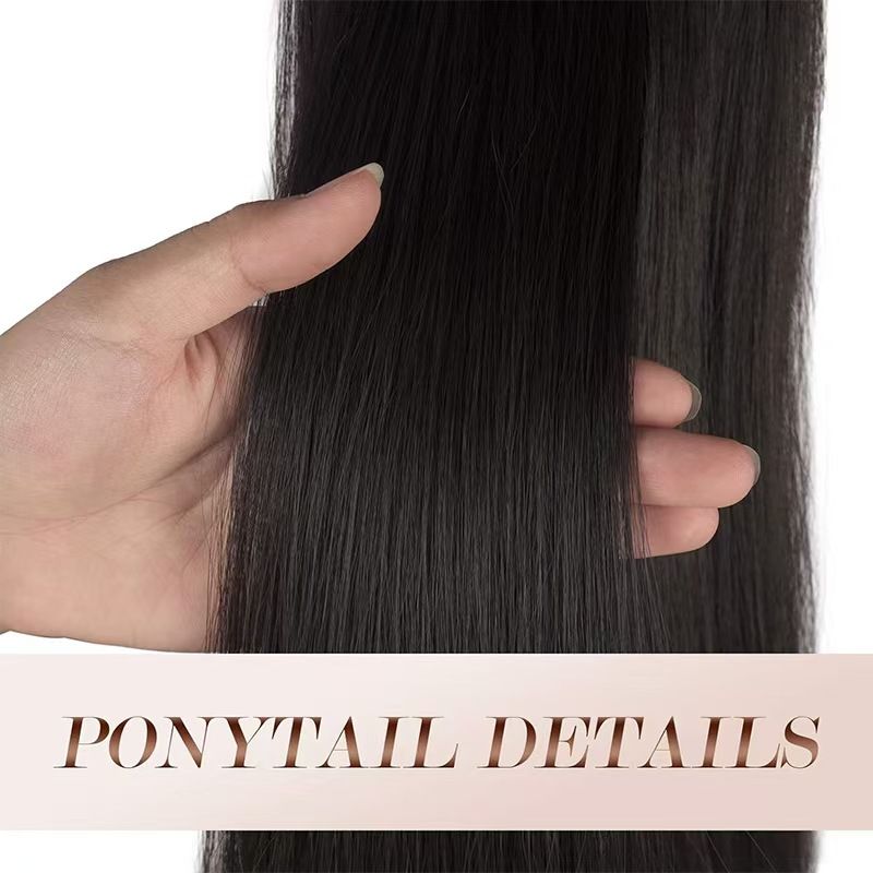 Braidable Matte Long Straight Ponytail Wigs for Black Women- Natural Permeable Odorless Stable Easy to manage Simple Operation for Daily Use【One free gift】