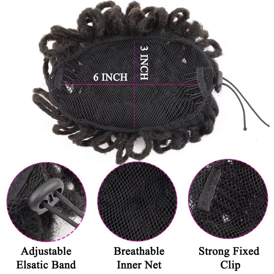 Curly Hair Water Wave Wool Curl Claw Clip Ponytail Wig, High Ponytail Wig Braid- Natural Permeable Odorless Stable Easy to manage Simple Operation for Daily Use【Black】【one free gift】