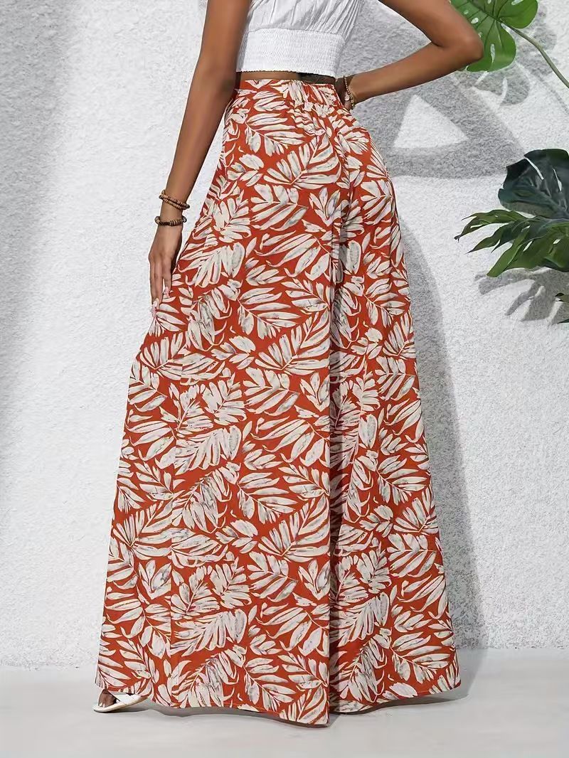 Printed Casual High - Waist Wide - Leg Straight - Cut Pants Designed for Black Women: Perfectly Flatter the Figure, Create a Golden Proportion - Wrinkle - Resistant, Smooth & Natural Silhouette, Skin
