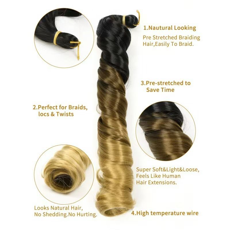 [Hair Bundles] Custom-made braidable smooth crochet hair bundles for African women – creates deep wave style – natural, breathable, odorless, stable, easy to manage, simple to use for daily wear