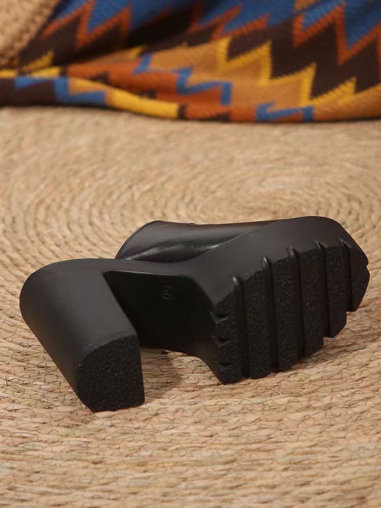 Belt Buckle Chunky Heel Peep-Toe Wide-Fit Sandals for Plus Sizes-Sexy, fashionable comfortable and durable