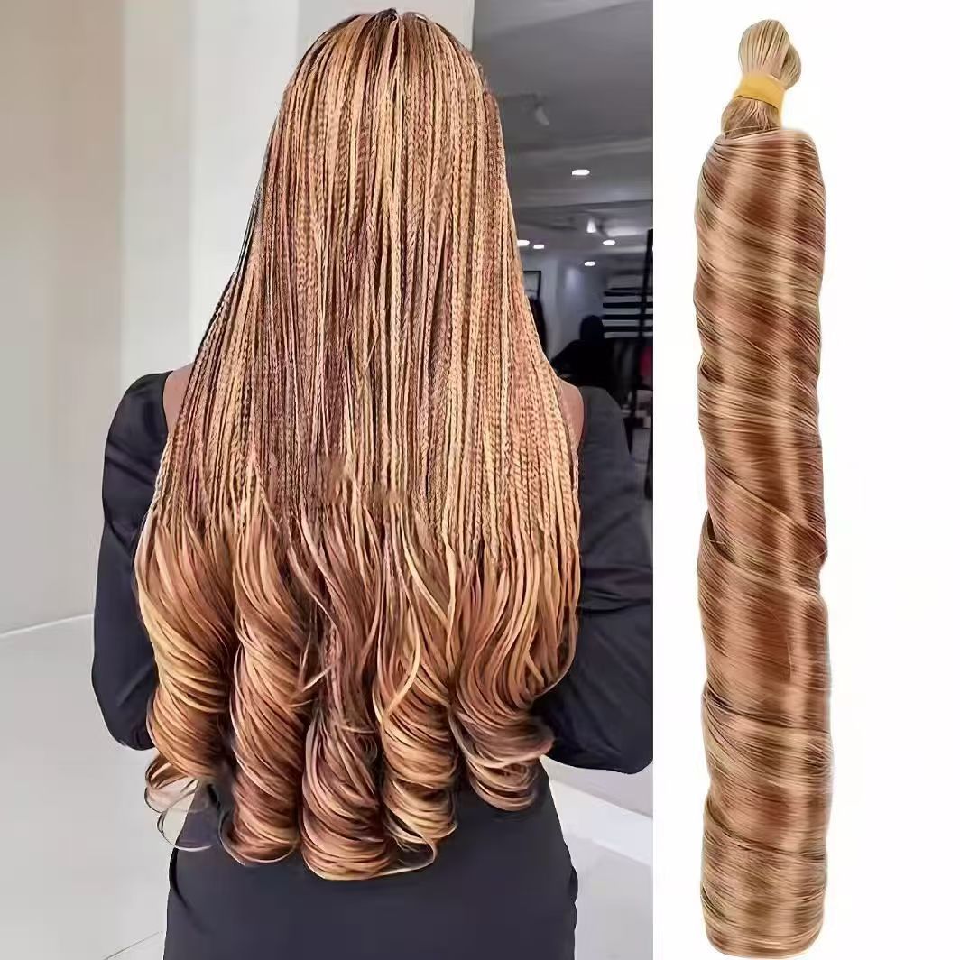【Hair Extensions 】Braidable smooth crochet wig for Black Women - Can Create Deep Wave Styles - Natural Permeable Odorless Stable Easy to manage Simple Operation for Daily Use【Light brown】
