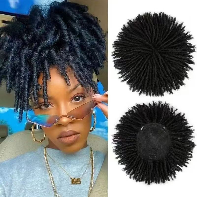 6-inch-Unisex Synthetic Braided Hairpieces Designed for African People-Natural Afro Wigs- Natural Permeable Odorless Stable Easy to manage Simple Operation for Daily Use