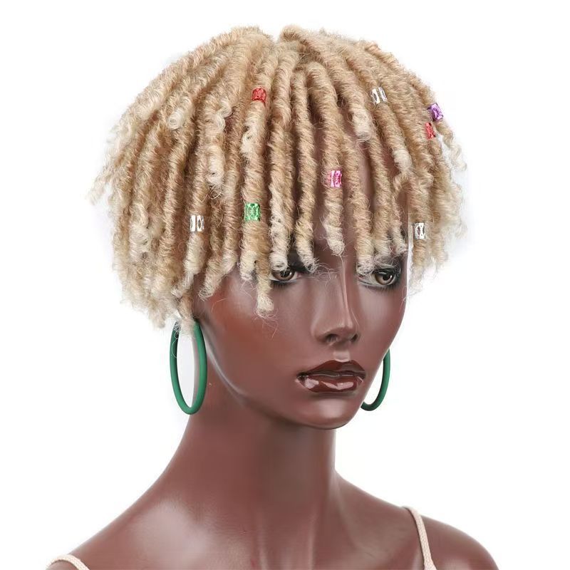 6-inch-Unisex Synthetic Braided Hairpieces Designed for African People-Natural Afro Wigs- Natural Permeable Odorless Stable Easy to manage Simple Operation for Daily Use【one free gift】