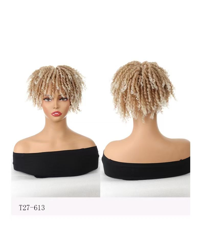 6-inch-Unisex Synthetic Braided Hairpieces Designed for African People-Natural Afro Wigs- Natural Permeable Odorless Stable Easy to manage Simple Operation for Daily Use【one free gift】