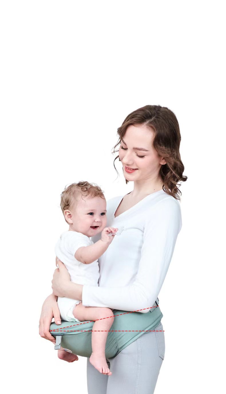 For 0-3 years old! Pure cotton lightweight baby carrier with stool – front-carry design for effortless holding, breathable and spine-protecting. Makes chores and travel with baby much easier!