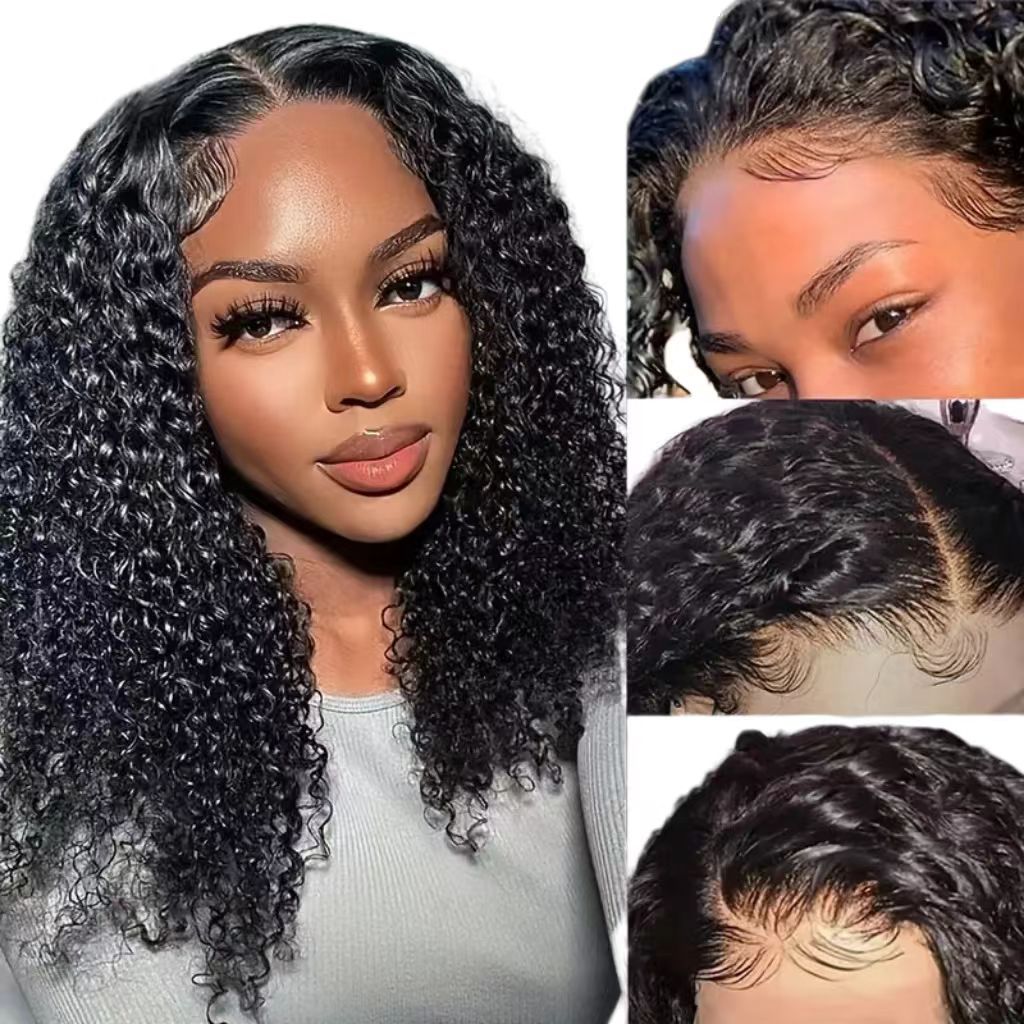Human Hair Front Lace Bob: Handmade Double-Drawn Water Wave Fashion Wig Cap - Natural Permeable Odorless Stable Easy to manage Simple Operation for Daily Use
