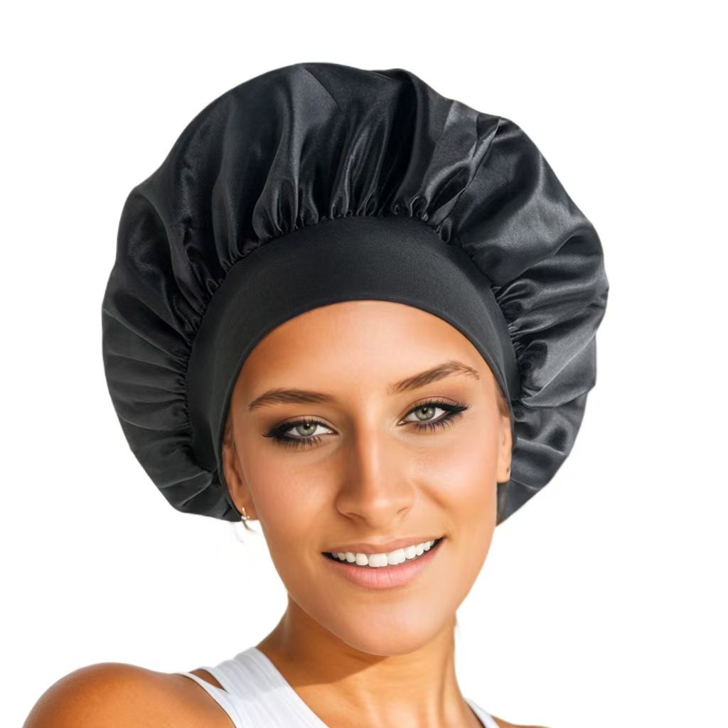 Satin Headscarf Sleeping Bonnet – Women's Long Hair Wrap Silk Cap | Fashion Head Scarf Accessory, Beauty Bath Cap | Night Sleep Cap (with Adjustable Head Cover Design), Ideal for Curly & Springy Hair,