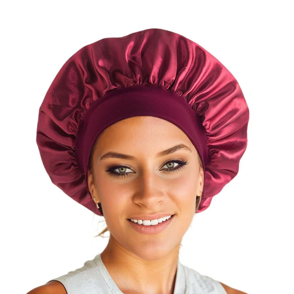 Satin Headscarf Sleeping Bonnet – Women's Long Hair Wrap Silk Cap | Fashion Head Scarf Accessory, Beauty Bath Cap | Night Sleep Cap (with Adjustable Head Cover Design), Ideal for Curly & Springy Hair,
