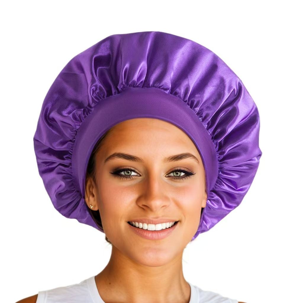 Satin Headscarf Sleeping Bonnet – Women's Long Hair Wrap Silk Cap | Fashion Head Scarf Accessory, Beauty Bath Cap | Night Sleep Cap (with Adjustable Head Cover Design), Ideal for Curly & Springy Hair,