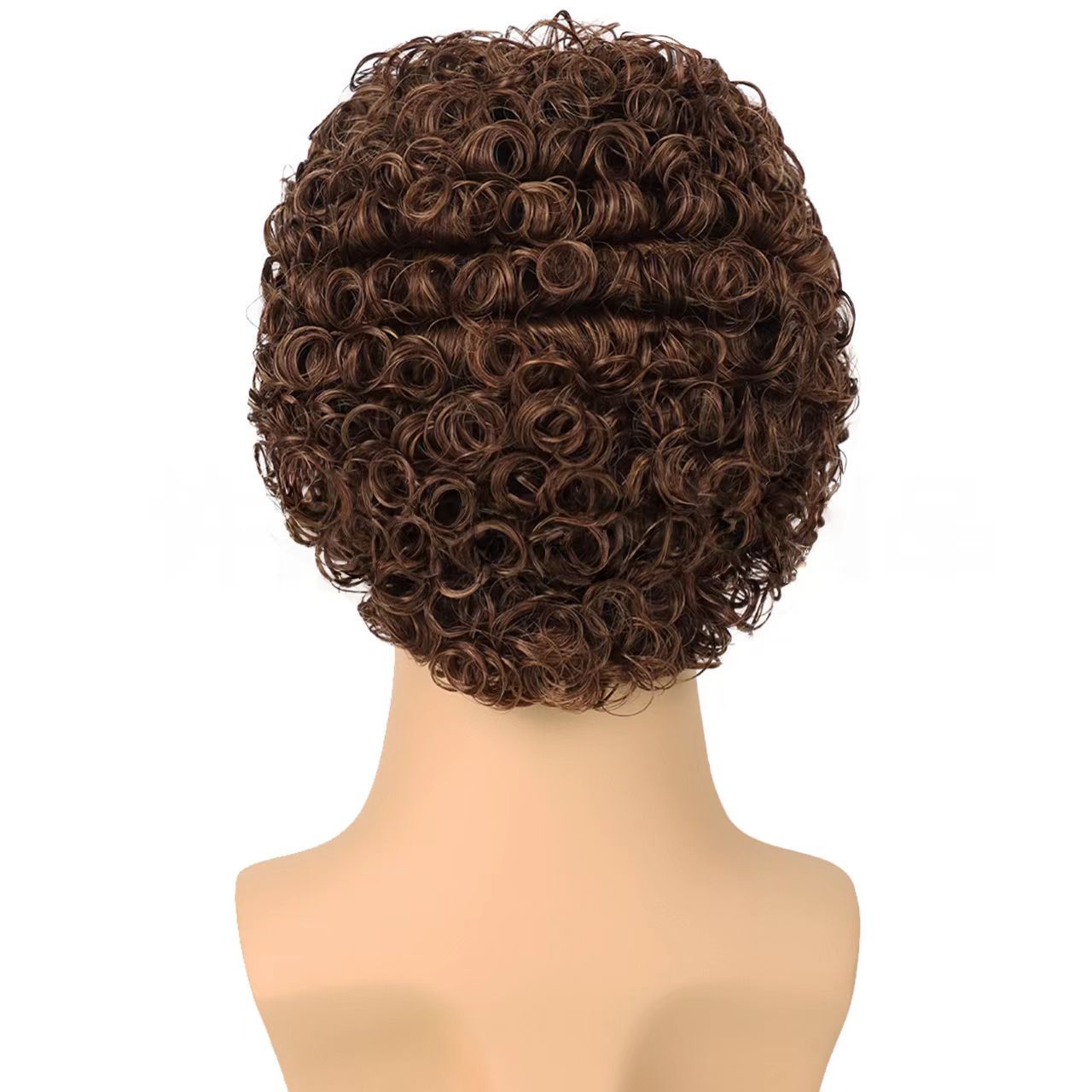 3-inch Men's African Short Curly Wig - Machine-made Synthetic Fiber Afro Men Wigs - natural, breathable, invisible, stable, odor-free, easy to operate, convenient for daily use