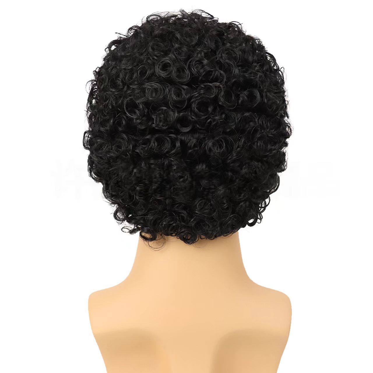 3-inch Men's African Short Curly Wig - Machine-made Synthetic Fiber Afro Men Wigs - natural, breathable, invisible, stable, odor-free, easy to operate, convenient for daily use