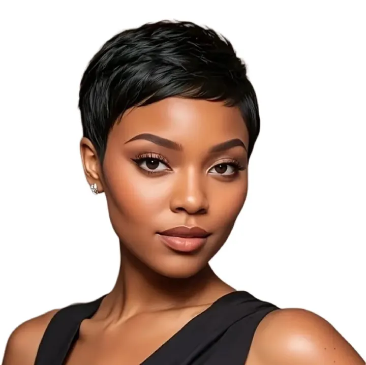 5-inchTemperament Goddess Style: Slanted Bangs Ear-Length Short Curly Hair Rose Net Wig Cap- Natural Permeable Odorless Stable Easy to manage Simple Operation for Daily Use