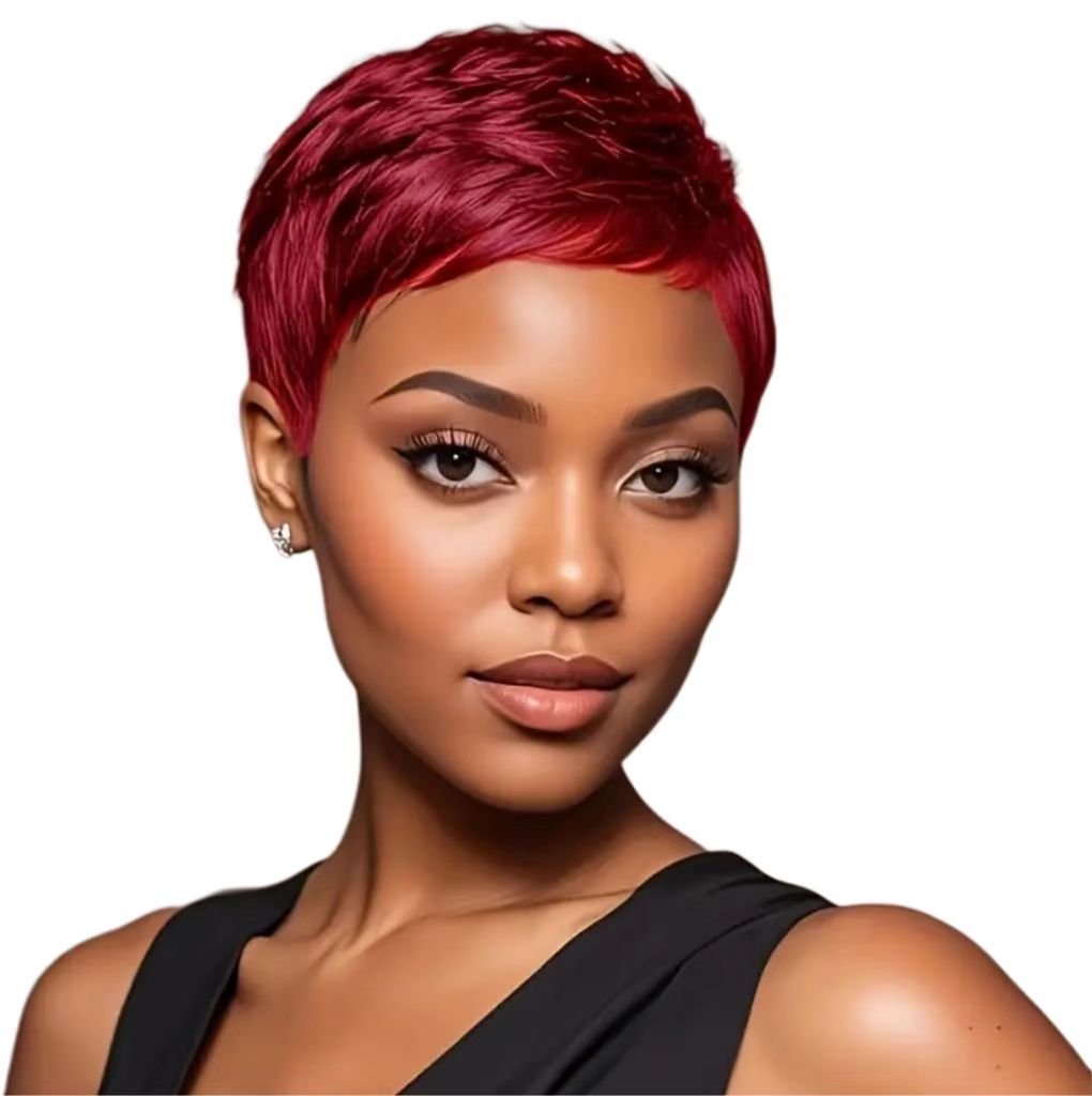 5-inchTemperament Goddess Style: Slanted Bangs Ear-Length Short Curly Hair Rose Net Wig Cap- Natural Permeable Odorless Stable Easy to manage Simple Operation for Daily Use