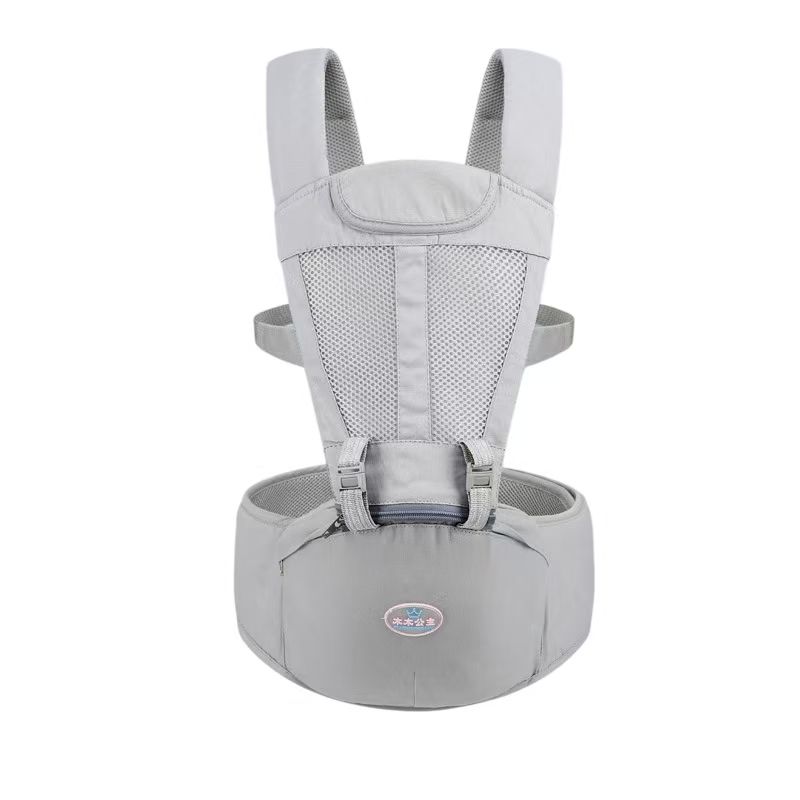 For 0-3 years old! Pure cotton lightweight baby carrier with stool – front-carry design for effortless holding, breathable and spine-protecting. Makes chores and travel with baby much easier!