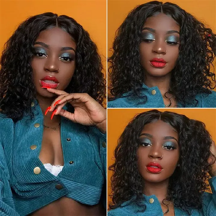 Frontal Lace Short Wig Tight Curly Voluminous Full Cap Exclusively Designed for African Women- Natural Permeable Odorless Stable Easy to manage Simple Operation for Daily Use