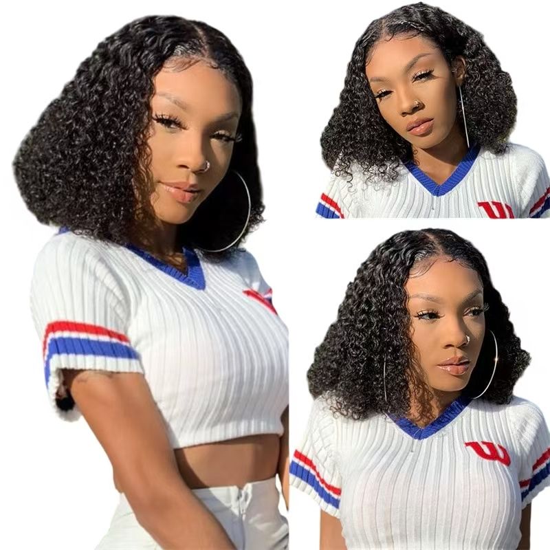 Frontal Lace Short Wig Tight Curly Voluminous Full Cap Exclusively Designed for African Women- Natural Permeable Odorless Stable Easy to manage Simple Operation for Daily Use