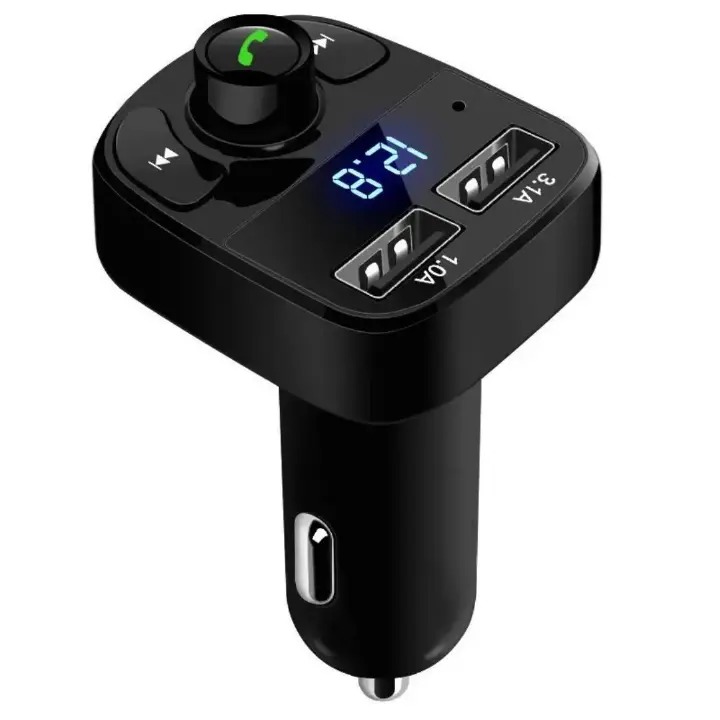 X8 Super Fast Dual Car 3.1A Charger Wireless FM Radio And Bluetooth Car Modulator Adapter