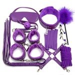 Sex Bondage Kit For Women: 10 PCS Restraint Leather Set Sex Toy With Sex Blindfold Handcuffs And Ankle Cuffs BDSM Whip Sex Rope, Bondage Restraint Kits For Couples SM Games, Restraint Set For Sex