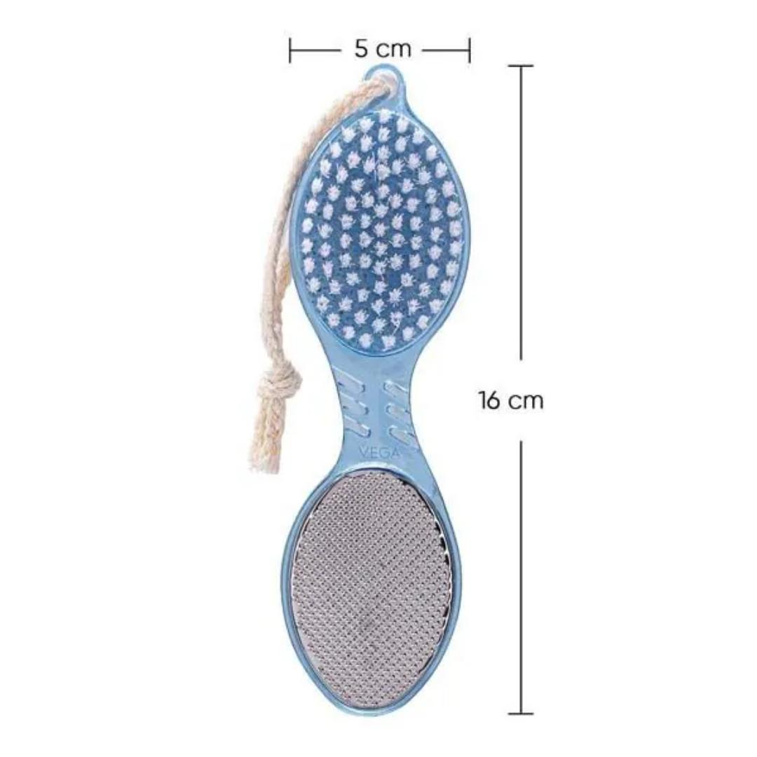 4-in-1 Foot Scrubber Brush – Pumice, File, Brush & Cleaner for Cracked Heels & Dead Skin Remover( home and saloon spa)