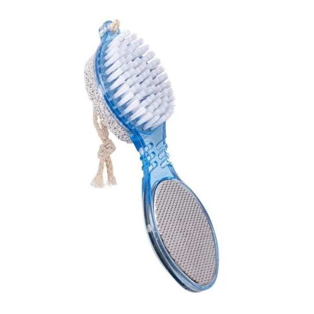 4-in-1 Foot Scrubber Brush – Pumice, File, Brush & Cleaner for Cracked Heels & Dead Skin Remover( home and saloon spa)