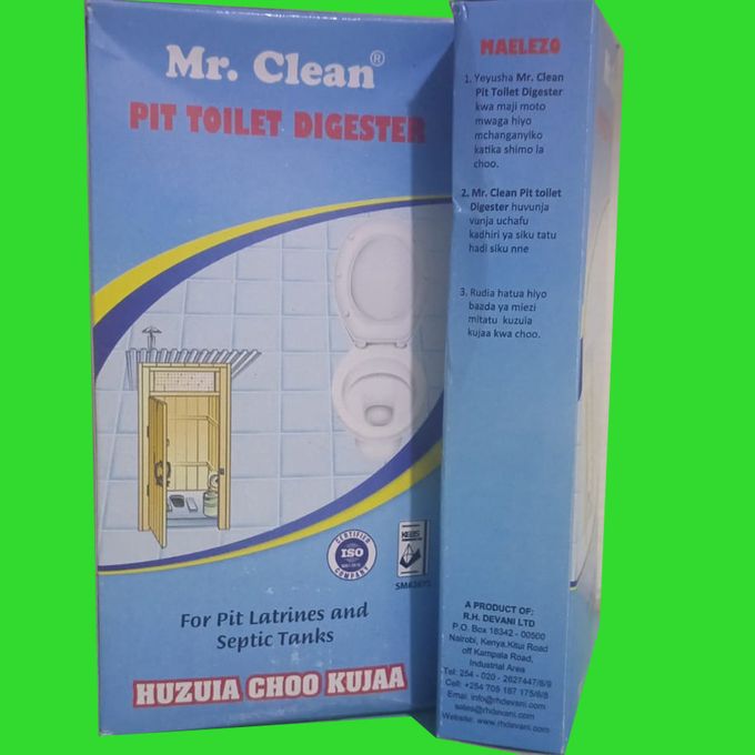 Mr Clean Pit Toilet Digester For Pit Latrines & Septic Tanks - 250g- has a double action formulation to rapidly digest organic waste and contains an active ingredient which attacks the flies larvae