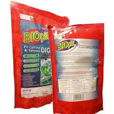 Osho BIOPIT® Pit Latrine & Sewage Digester - 500g contains a blend of beneficial bacteria in a dissolvable “no-mess” powder formulation, which non-chemically eliminates the build-up of household waste