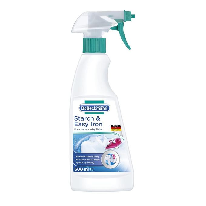Dr Beckmann Starch & Easy Iron 500ml, Iron Spray for a Smooth, Crisp Finish,Provides a natural tension to easily iron out creases, combines two effective processes in one, making ironing easier.