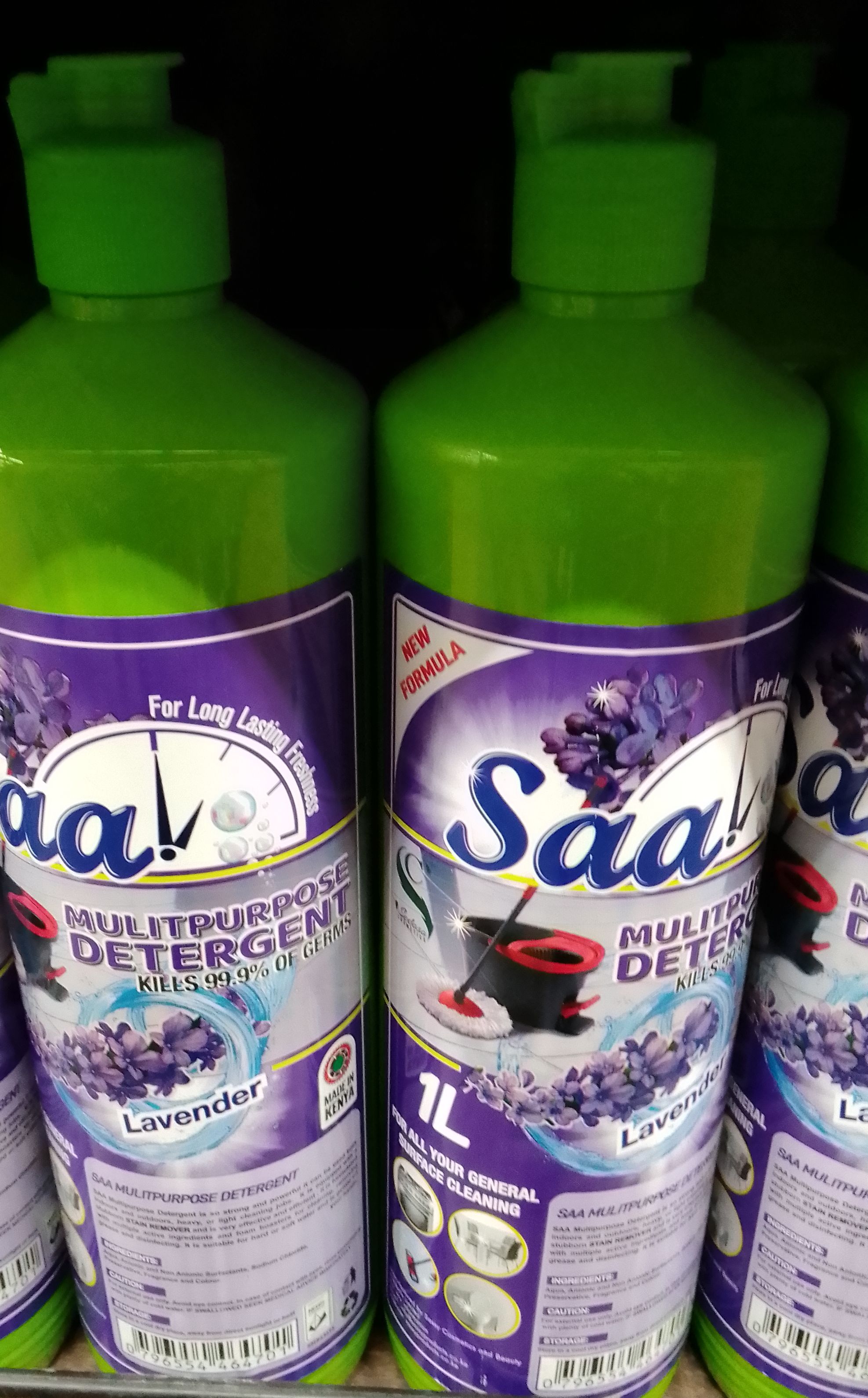 Saa Liquid Multi Purpose Detergent 1 Litre -Lavender Essence-A general-purpose detergent suitable for all types of cleaning around both home and work environments.