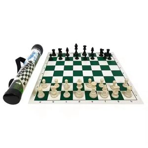 Small Size Outdoor Portable Tournament Chess Board Game Mat+FREE Carrier Bag Black.- perfect for kids and adults alike. Take it wherever you travel or play outside.