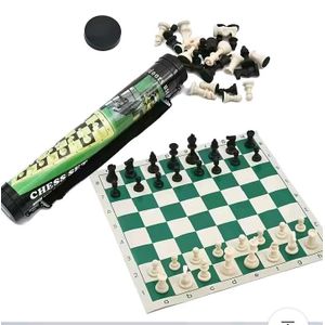 Small Size Outdoor Portable Tournament Chess Board Game Mat+FREE Carrier Bag Black.- perfect for kids and adults alike. Take it wherever you travel or play outside.