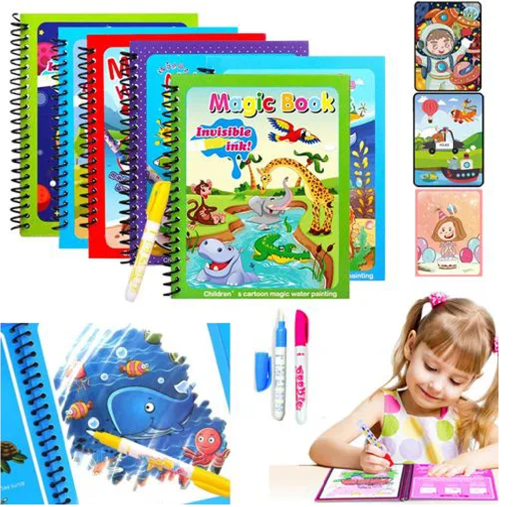 1pcs Magical Book Water Drawing Montessori Toys Reusable Coloring Book Magic Water Drawing Book Sensory Early Education Toys