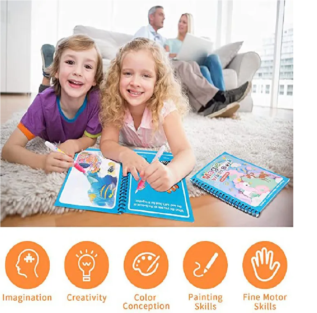 1pcs Magical Book Water Drawing Montessori Toys Reusable Coloring Book Magic Water Drawing Book Sensory Early Education Toys