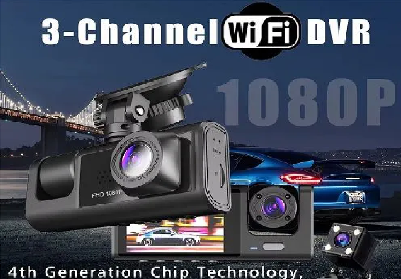 3 Channel WIFI Car DVR HD 1080P Inside Vehicle Dash Cam Three Way Camera DVRs Recorder Video Registrator Mini Dashcam Camcorder