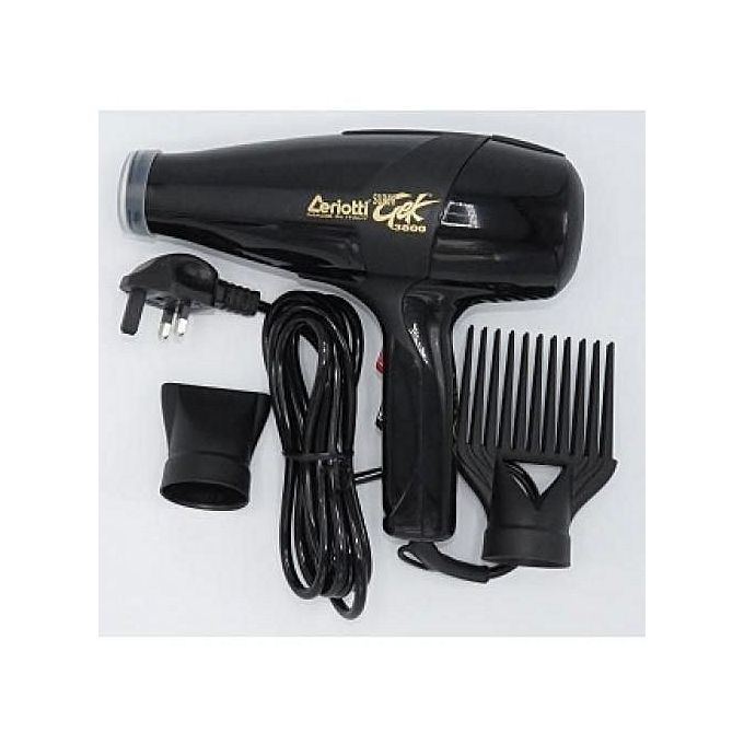 Professional  Ceriotti Hair Blow Dryer +FREE Clap Activated Bulb. SUPER GEK 3000 Constant Reliable Heat Can Be Used For Long Hours Recommended For All Ages