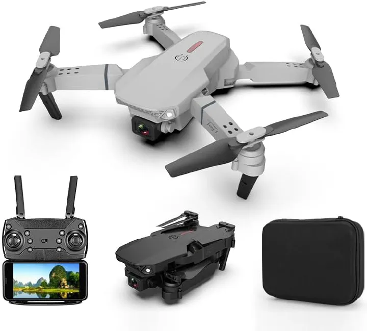 BRAND NEW  FOLDING DRONEUSER (E88PRO)High-Performance Drone Featuring Dual 4K Cameras with Superior Clarity, 4-Axis Stabilization for Smooth Flight, 15 Minutes of Battery Life for Extended Exp