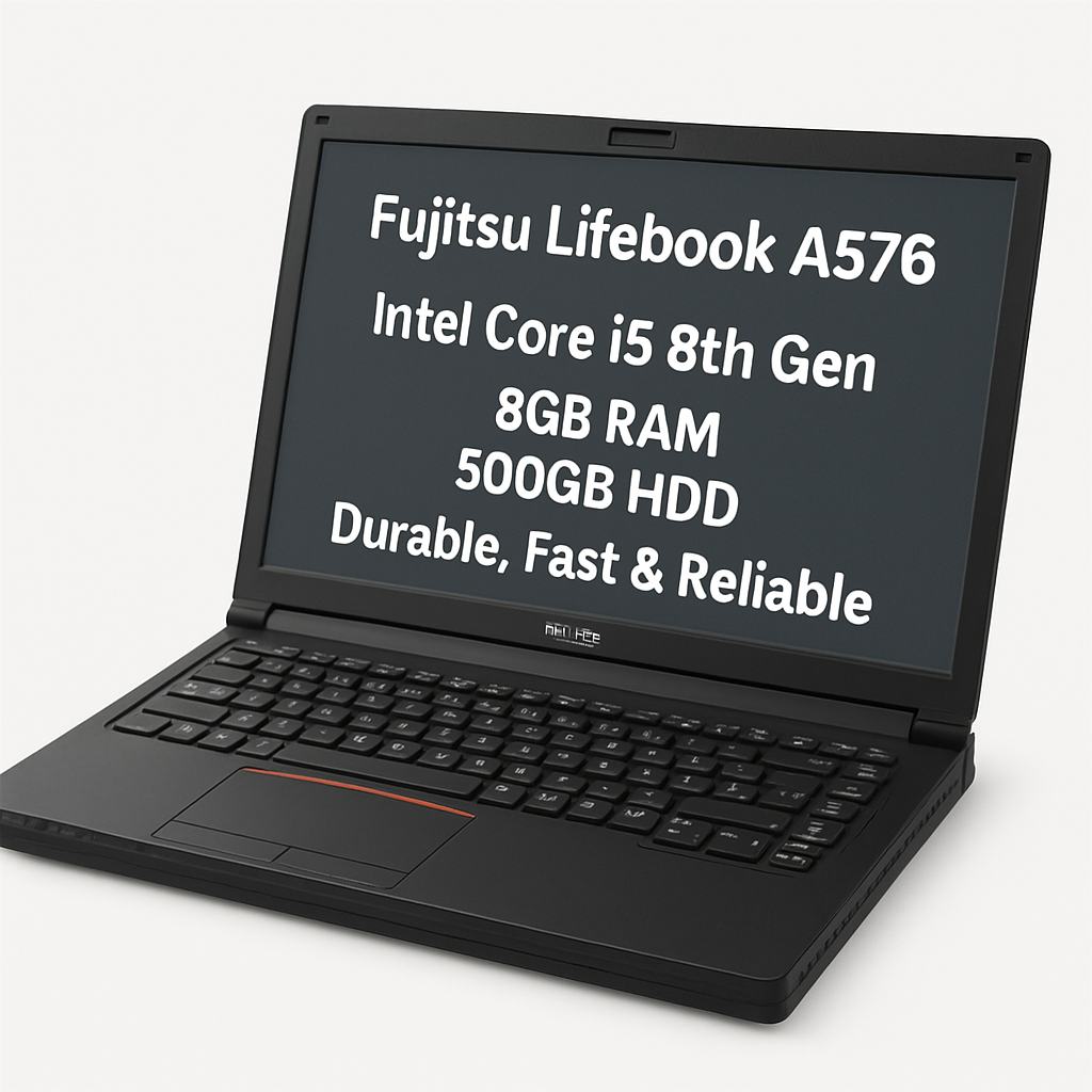 Fujitsu Lifebook A576 – Intel Core i5 8th Gen | 8GB RAM | 500GB HDD | 15.6'' HD Display | Durable, Fast & Reliable Business Laptop 15.6-inch HD display