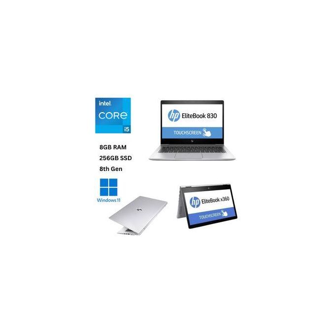 HP ELITEBOOK 830 X360 G6 COI5 8TH GENERATION 8GBRAM 256GBSSD TOUCH SCREEN
Convertible 2-in-1 Form: The x360 hinge means it works as a laptop and tablet — great for presentations,