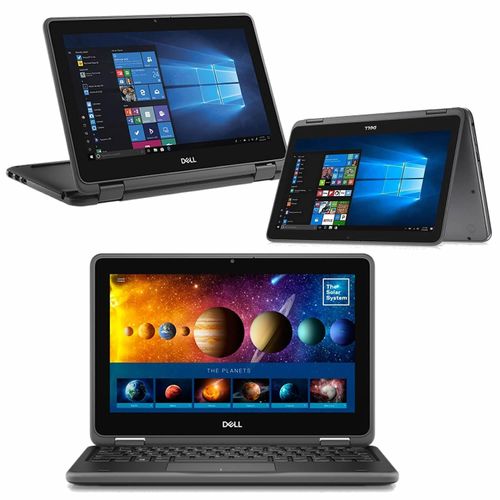 DELL LATITUDE 3190  2IN1 INTEL PENTIUM  4GBRAM 128GBSSD  X360 TOUCH SCREEN DUAL CAMERA
It features a 360° hinge that allows you to use it as a traditional laptop, a tablet, tent mode, or stand mode