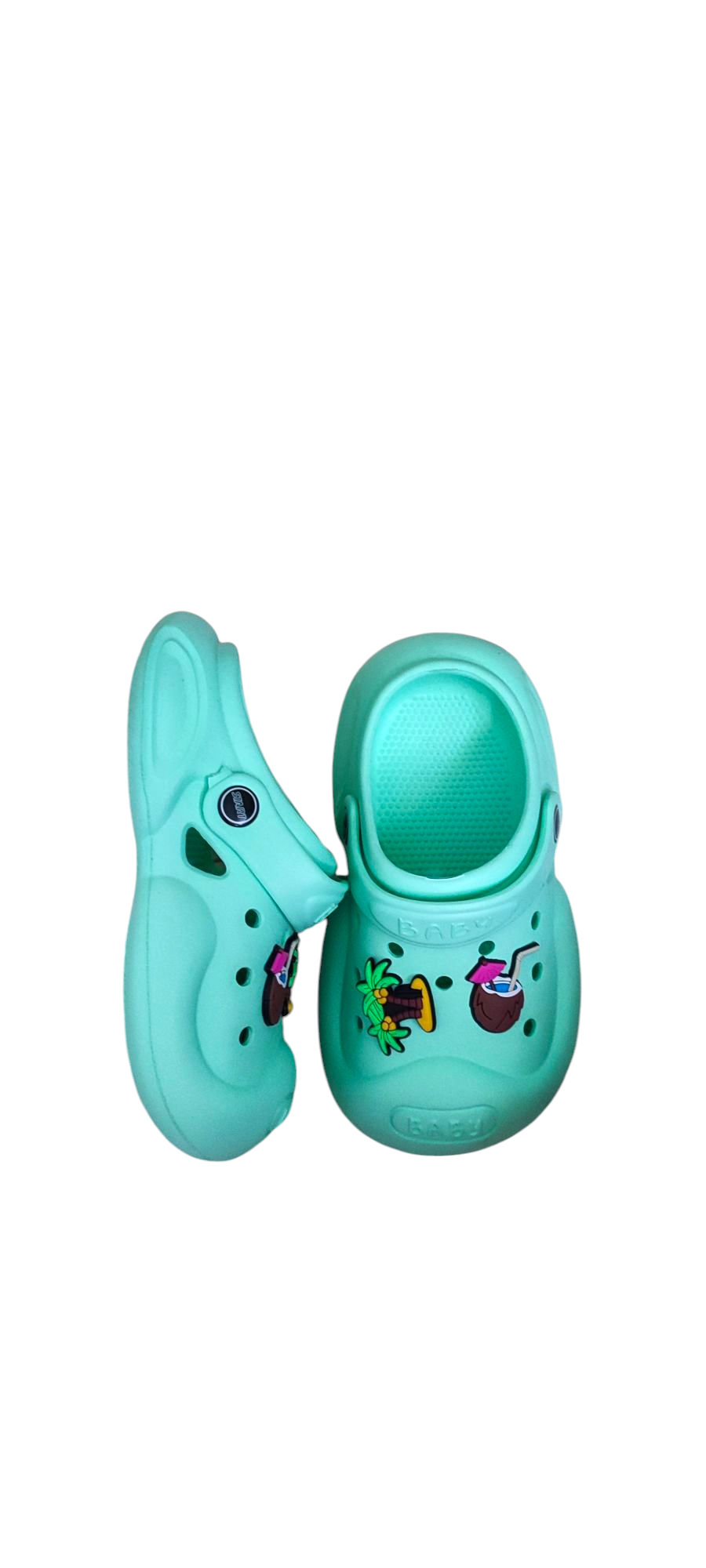 Kids Perfect Crocs Skin-Friendly Soft Comfy Lightweight With Beach Charms丨Baby Girls Pull On Fashionable Slippers