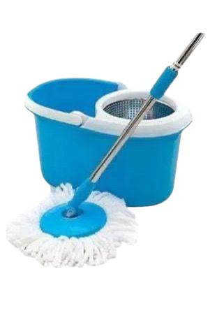 Spin Mop and Bucket with Wringer Set, 360° Spinning Mop and Bucket System with Double Cotton Tip Replacement Heads and Stainless Steel Adjustable Handle for Floor Cleaning