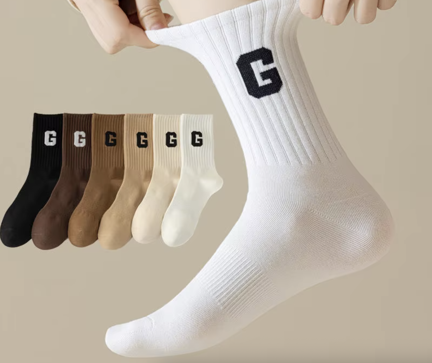 2pcs High-Quality Thick Mid-Tube Sports Socks – Custom Letter Cotton Athletic Socks