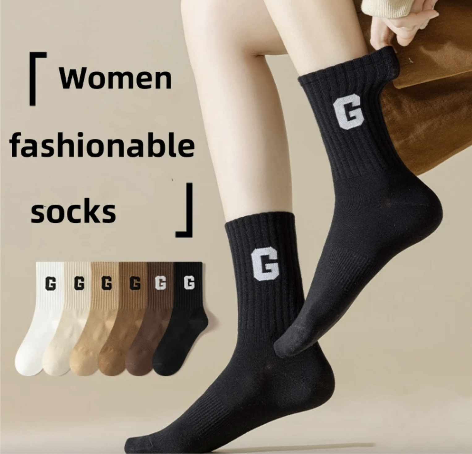 2pcs High-Quality Thick Mid-Tube Sports Socks – Custom Letter Cotton Athletic Socks
